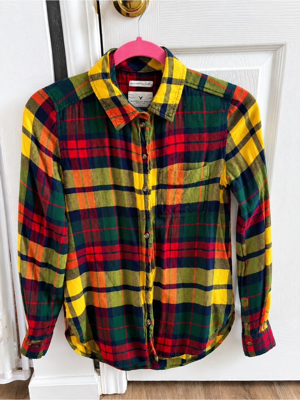 American Eagle Ahh-Mazingly Soft Plaid Flannel Shirt XS